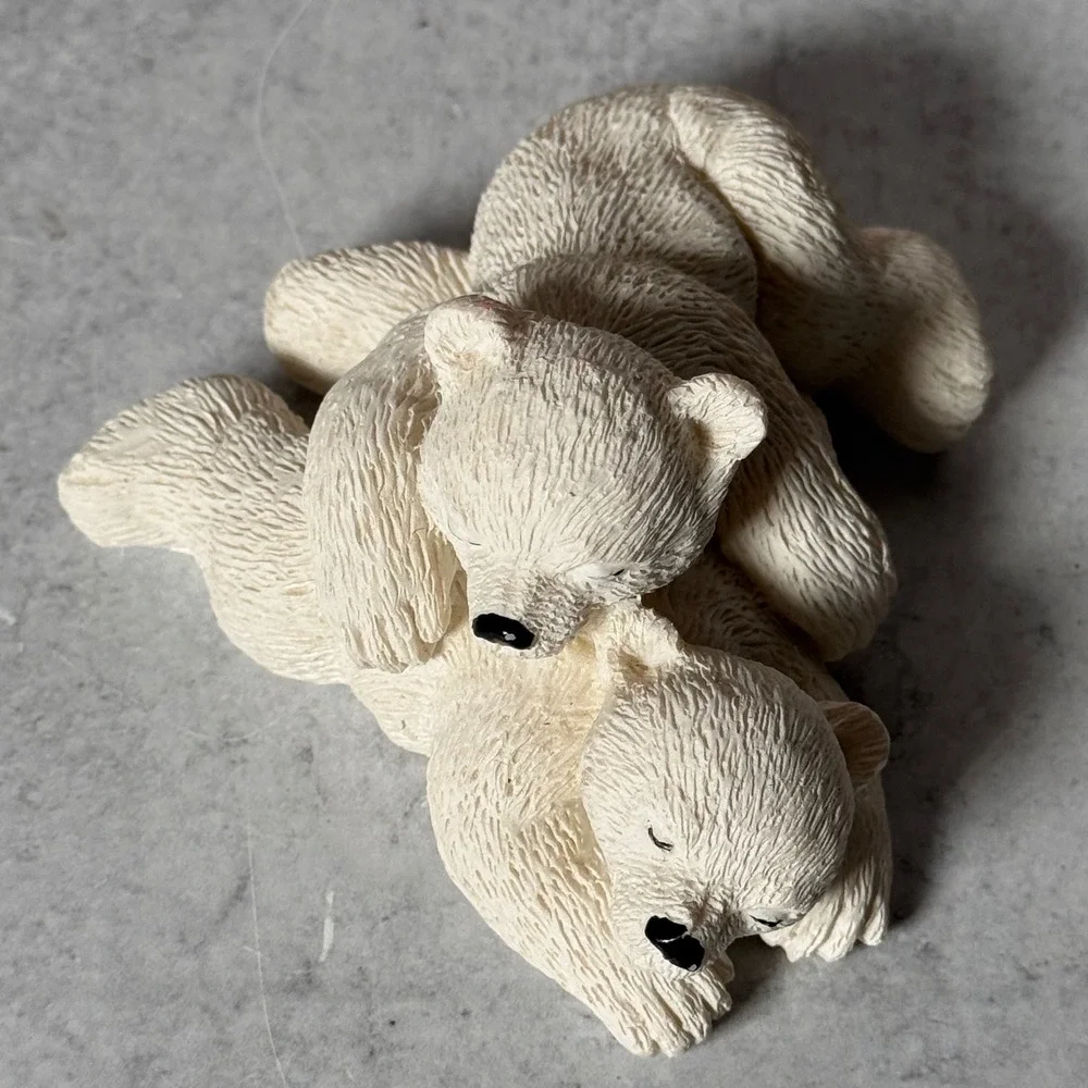 Alaska Polar Pals Jack Jill Polar Bear Resin Figurine Sculpture Twin Cubs Bears - Picture 5 of 15